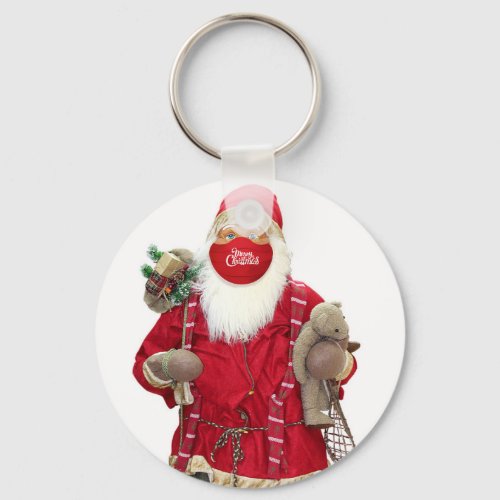 Santa Claus Face Mask Keychain