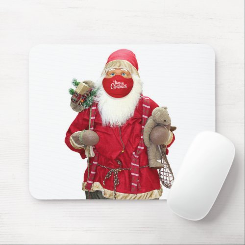 Santa Claus Face Mask Mouse Pad