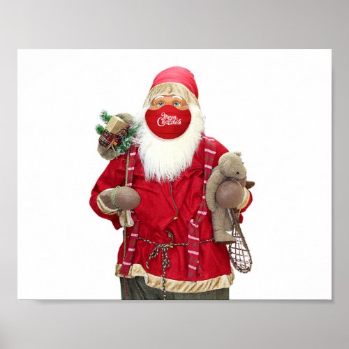 Santa Claus Face Mask Poster