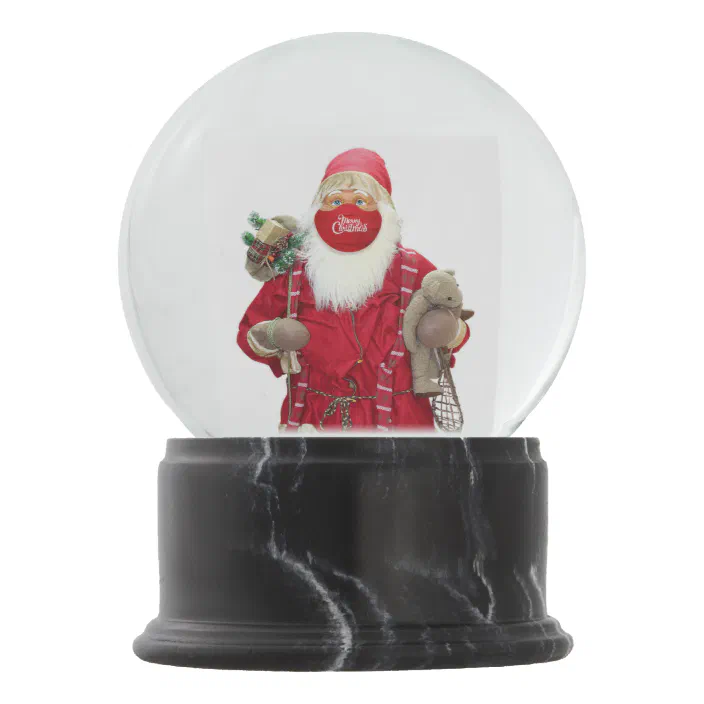 Santa Claus Face Mask Snow Globe Zazzle Com