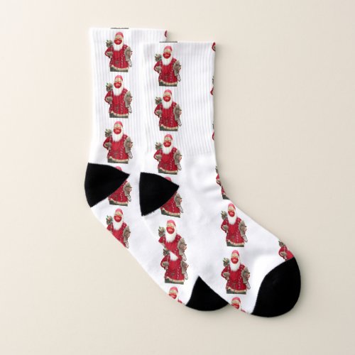 Santa Claus Face Mask Socks