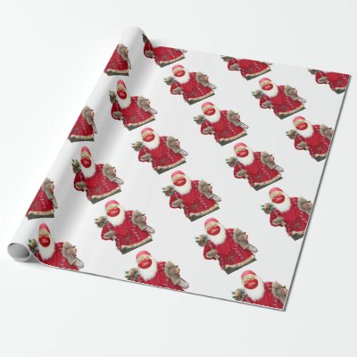 Santa Claus Face Mask Wrapping Paper