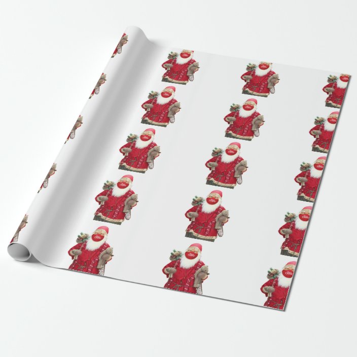 Santa Claus Face Mask Wrapping Paper | Zazzle.com