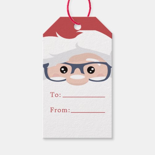 Santa Claus Face Modern Christmas Personalized Gift Tags