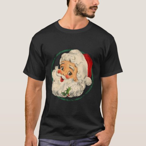 Santa Claus Face Old Fashioned T_Shirt