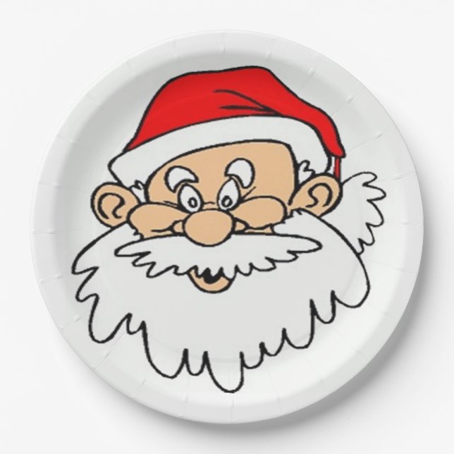 SANTA CLAUS FACE PAPER PLATES (Front)