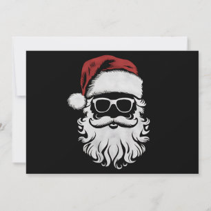 Santa Claus Face Sunglasses With Hat Beard Xmas Holiday Card