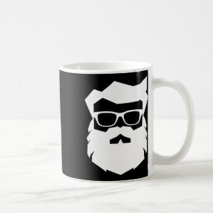 Santa Claus Face Sungles With Beard Xmas Fun Chris Coffee Mug