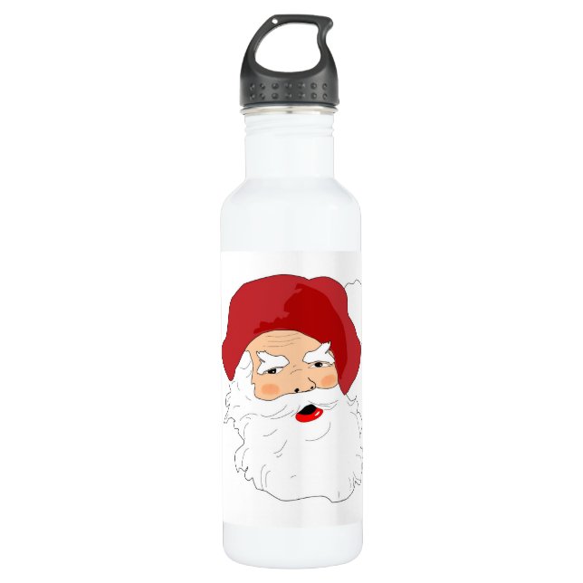 Santa Claus face Water Bottle (Front)