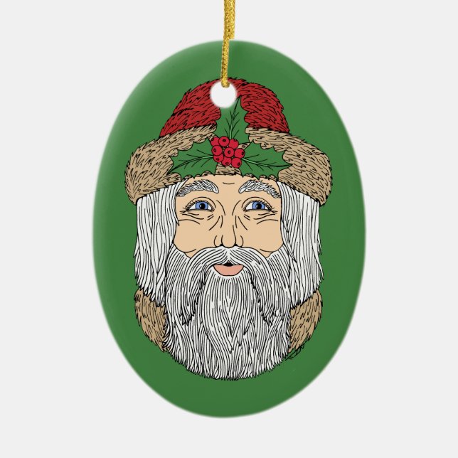 Santa Claus/Father Christmas  Ceramic Ornament (Front)