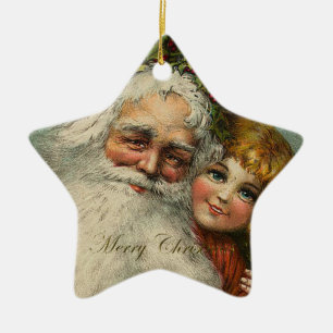 Santa Claus Father Christmas Star Ornament