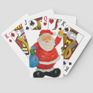 Santa Claus Father Christmas with Bag and Star Poker Cards