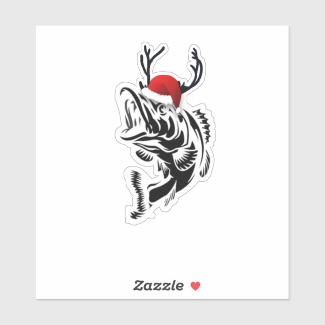Santa Claus Fishmas Fishing Fish xmas Reindeer Sticker (Sheet)