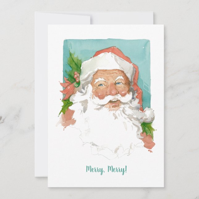 Santa Claus Flat Greeting Card (Front)