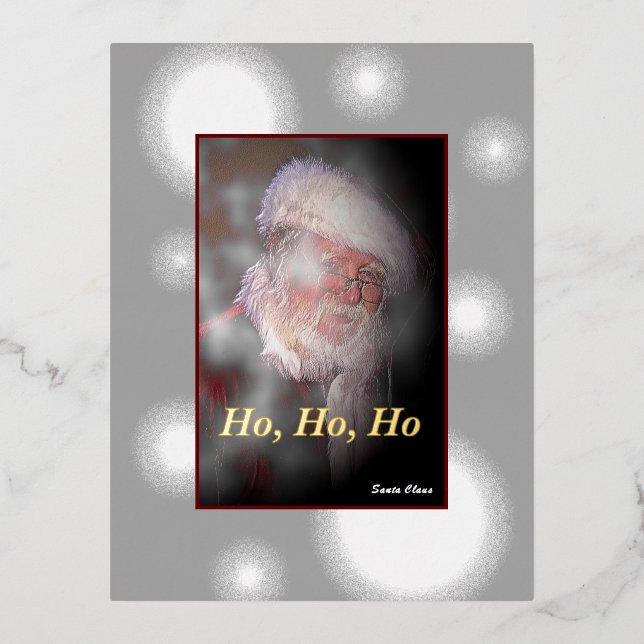 "Santa Claus" Foil Holiday Post Card (Front)