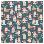 Santa Claus &amp; Friends Pattern Fabric