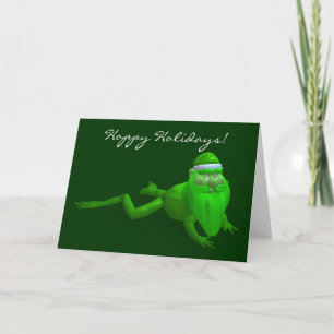 Santa Claus Frog Holiday Card