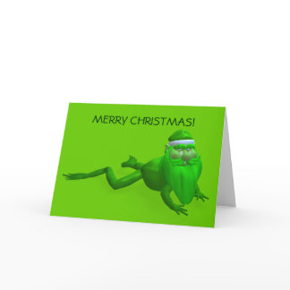 Santa Claus Frog Holiday Card