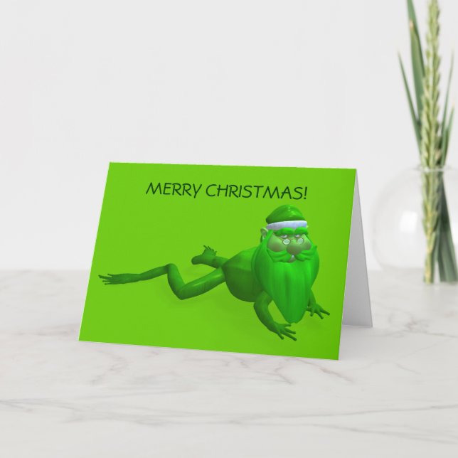 Santa Claus Frog Holiday Card (Front)