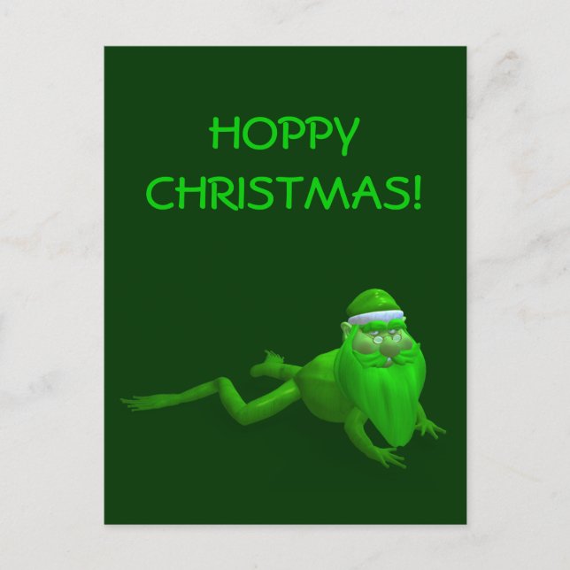 Santa Claus Frog Holiday Postcard (Front)