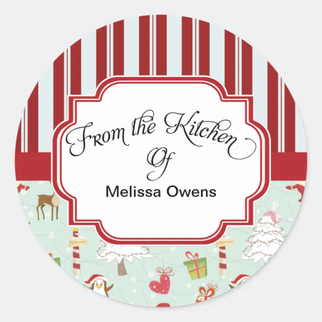 Santa Claus From the kitchen of Baking Stickers | Zazzle