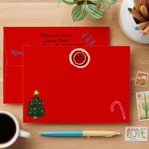 Santa Claus Fun Mail Emblem Fun Christmas Envelope