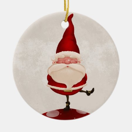 Santa Claus Fungus Ceramic Ornament