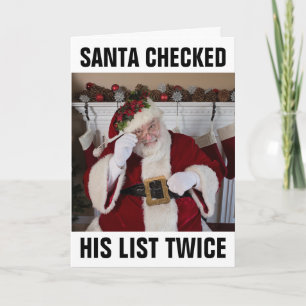 SANTA CLAUS FUNNY CHRISTMAS CARDS, NAUGHTY LIST CARD