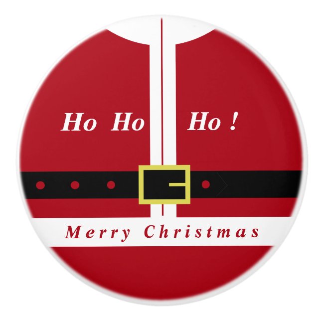 Santa Claus Funny Christmas Ceramic Knob (Front)