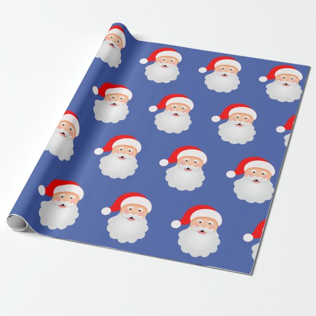Santa Claus Funny Merry Christmas Wrapping Paper (Unrolled)