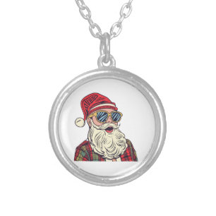 Santa Claus - Funny Silver Plated Necklace