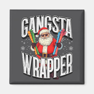 Santa Claus Gangsta Wrapper Funny Christmas  Magnet