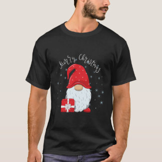 Santa Claus Garden Gnome Merry Christmas Boys Girl T-Shirt