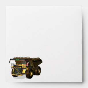 Santa Claus Giant  Dump Truck Driver Envelope