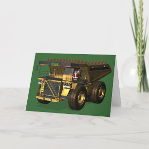 Santa Claus Giant Dump Truck Driver Holiday Card
