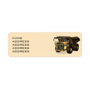 Santa Claus Giant Dump Truck Driver Label