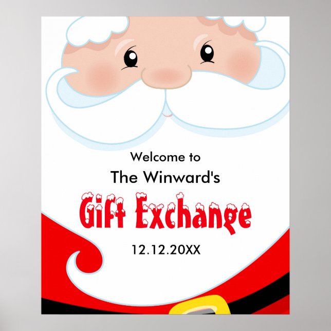 Santa Claus Gift Exchange Welcome Sign (Front)