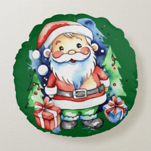 Santa Claus gift ideas Round Pillow