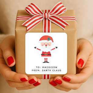 Santa Claus Gift Label   Christmas Present Sticker