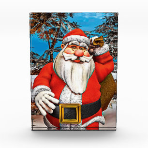 Santa Claus Gift Sack Snowy Forest Art