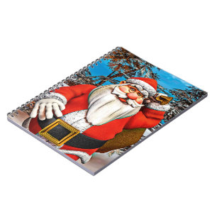 Santa Claus Gift Sack Snowy Forest Art Notebook
