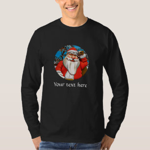 Santa Claus Gift Sack Snowy Forest Art T-Shirt