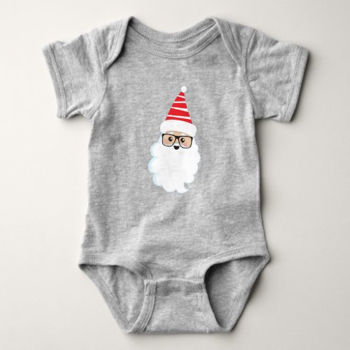 Santa Claus Glasses Hipster Santa Christmas Baby Bodysuit