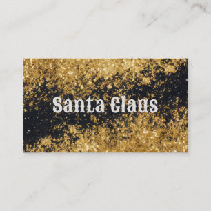 Santa Claus Gold Black Glitter Business Card