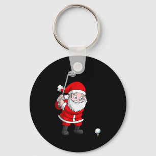 Santa Claus Golf Christmas Golfer Golfing  Keychain