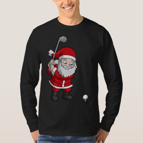 Santa Claus Golf Christmas Golfer Golfing T_Shirt