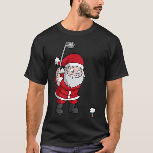 Santa Claus Golf Christmas Golfer Golfing T_Shirt