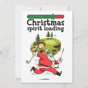 Santa Claus Golfer running for Merry Christmas Invitation