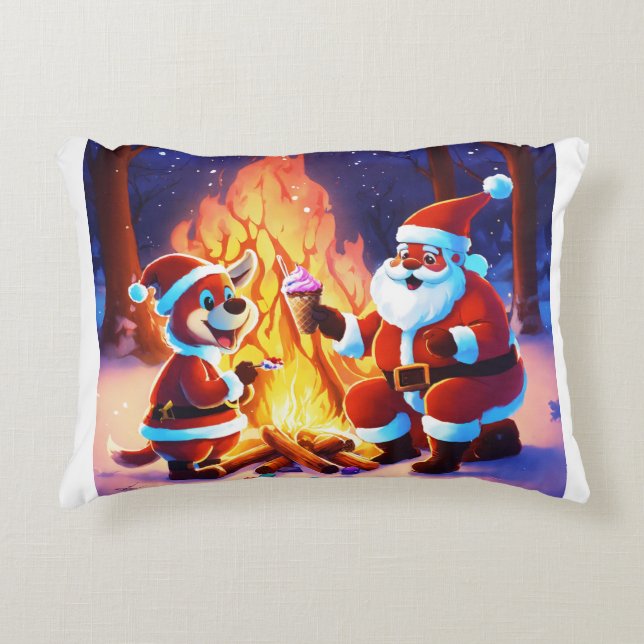 Santa Claus Graphic Pillow (Front)