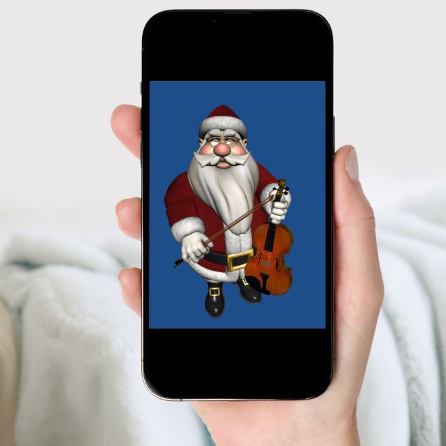 Santa Claus Great Violinist Holiday Card (Front Digital)